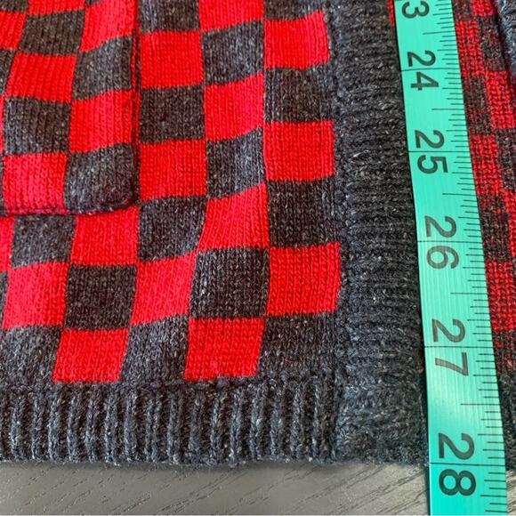 Checkered Cardigan Silk Wool Blend Checkered Vintage Sweater - Picture 14 of 16
